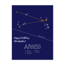 Zodiac Constellation Aries Postcard