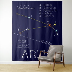 Zodiac Constellation Aries Wandteppich