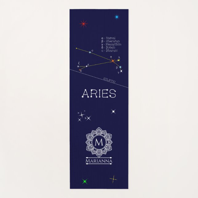 Zodiac Constellation Aries Yogamatte (Vorderseite)