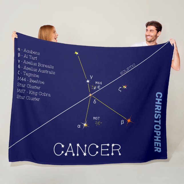 Zodiac Constellation Cancer Fleecedecke (Beispiel)