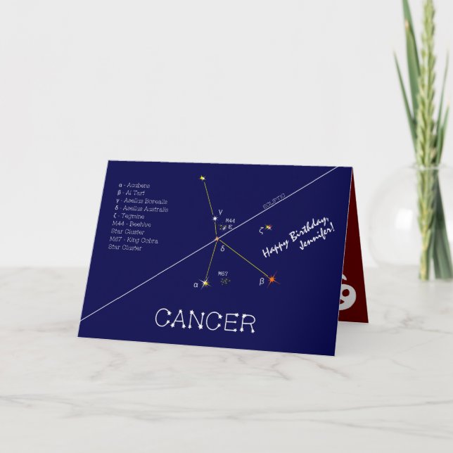 Zodiac Constellation Cancer Karte (Vorderseite)