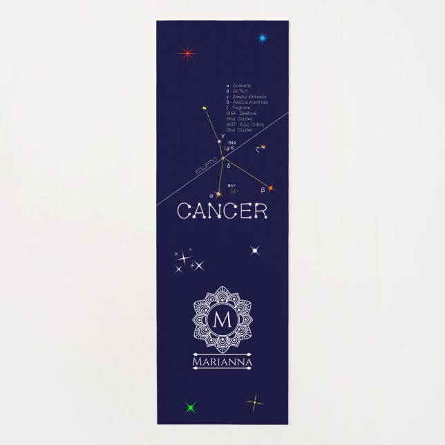 Zodiac Constellation Cancer Yogamatte (Vorderseite)