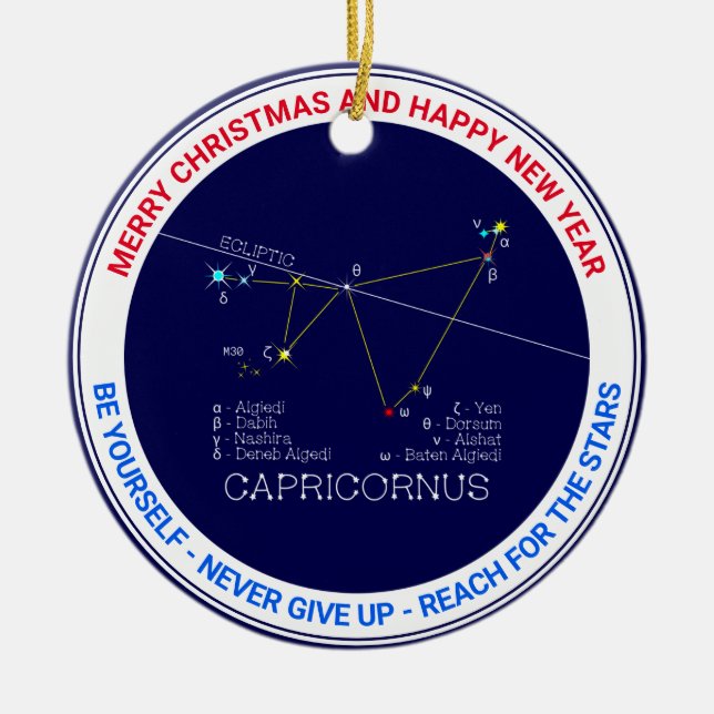 Zodiac Constellation Capricornus Keramik Ornament (Vorne)