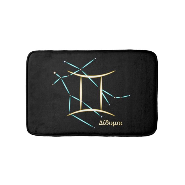 Zodiac Constellation Gemini Bath Mat Badematte (Vorderseite)