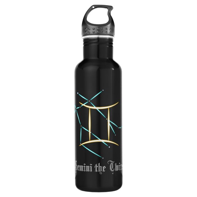 Zodiac Constellation Gemini Edelstahlflasche (Vorderseite)