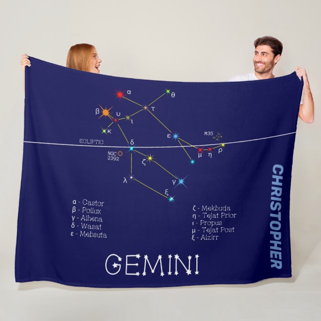 Zodiac Constellation Gemini Fleecedecke (Beispiel)