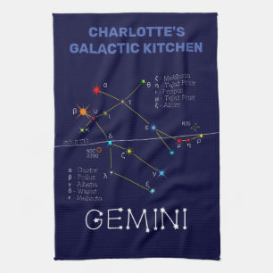 Zodiac Constellation Gemini Geschirrtuch