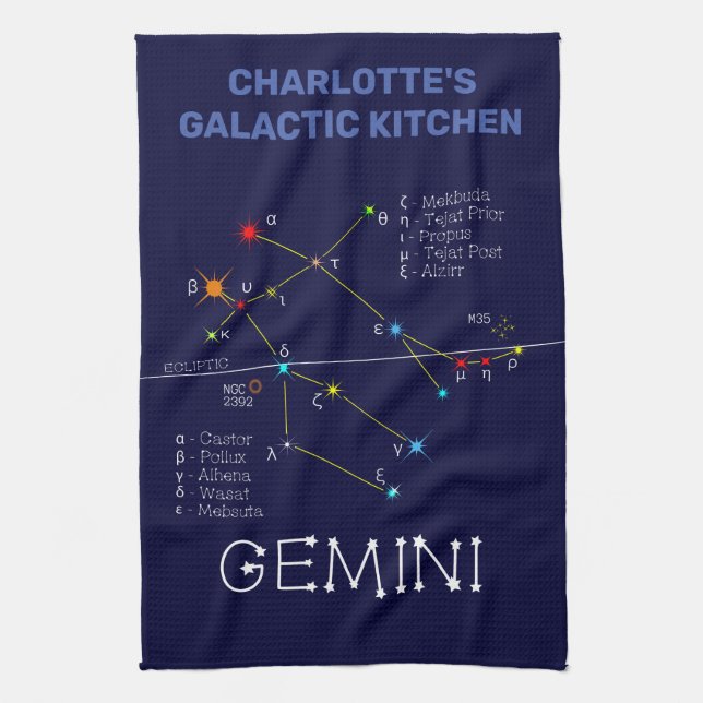 Zodiac Constellation Gemini Geschirrtuch (Vertikal)