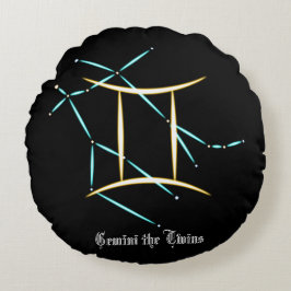 Zodiac Constellation Gemini Rundkissen Rundes Kissen