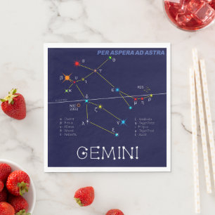Zodiac Constellation Gemini Serviette