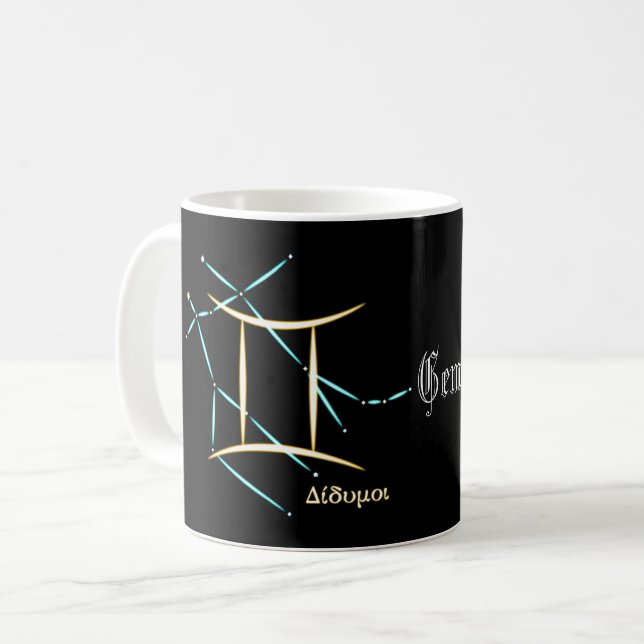 Zodiac Constellation Gemini Tasse (Vorderseite Links)
