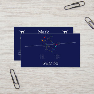 Zodiac Constellation Gemini Visitenkarte