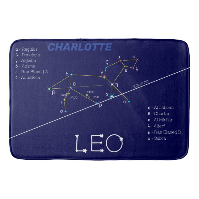 Zodiac Constellation Leo Badematte (Vorderseite)