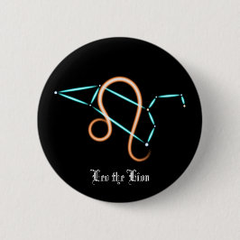Zodiac Constellation Leo Button