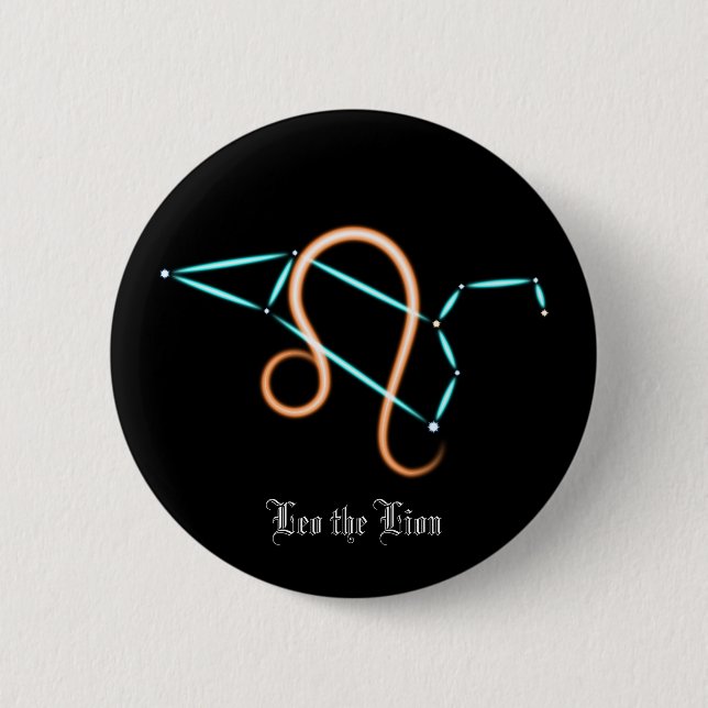 Zodiac Constellation Leo Button (Vorderseite)