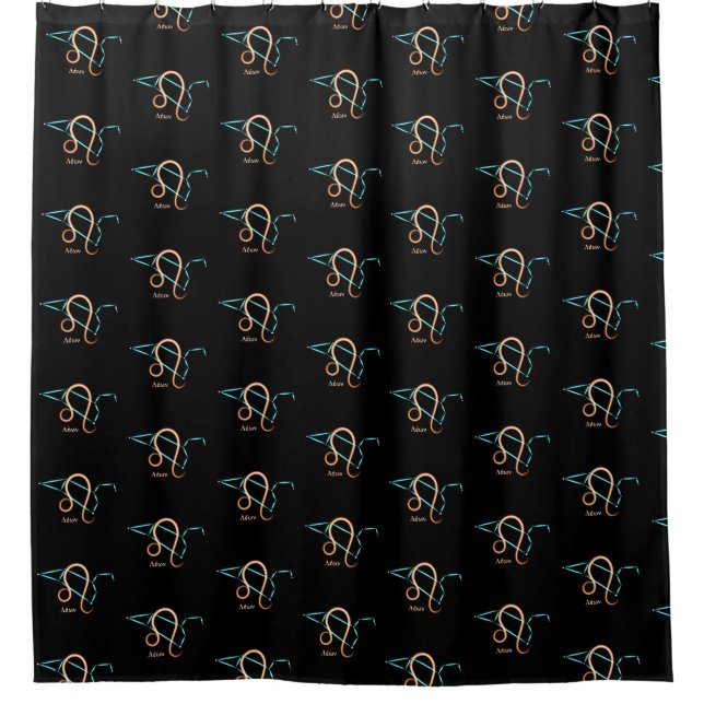 Zodiac Constellation Leo Duschvorhang (Vorderseite)