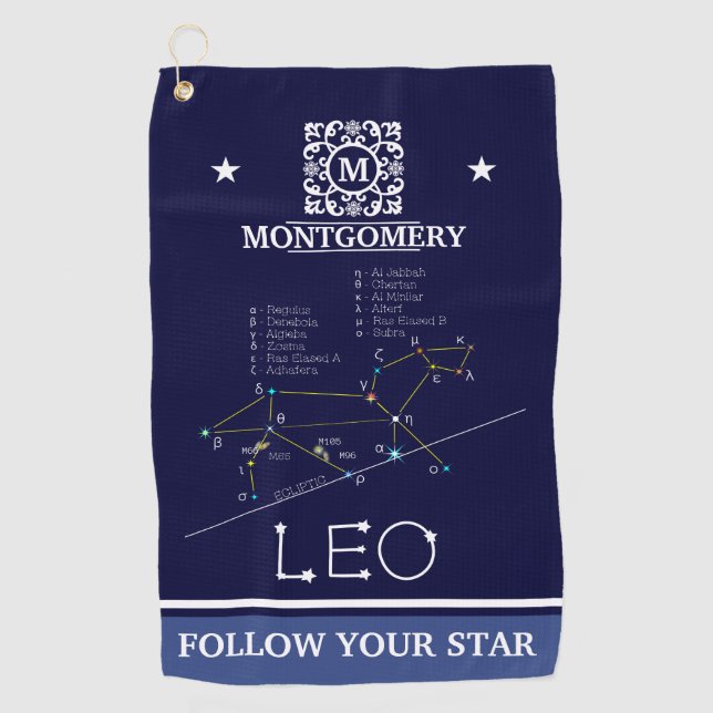 Zodiac Constellation Leo Golfhandtuch (Vorderseite)