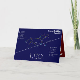 Zodiac Constellation Leo Karte