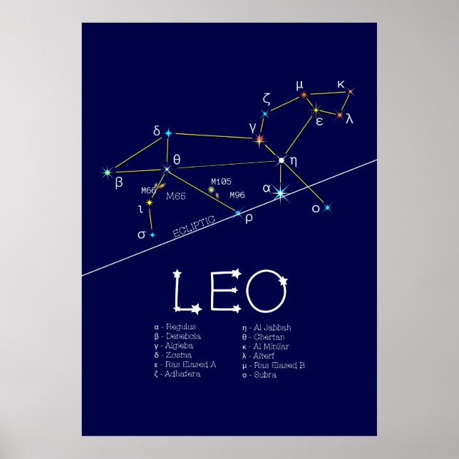 Zodiac Constellation Leo Poster (Vorne)