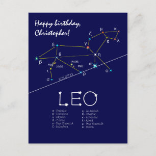 Zodiac Constellation Leo Postkarte
