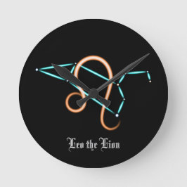 Zodiac Constellation Leo Round Clock Runde Wanduhr