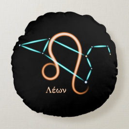 Zodiac Constellation Leo Round Pillow Rundes Kissen