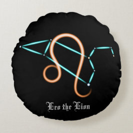 Zodiac Constellation Leo Round Pillow Rundes Kissen