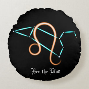 Zodiac Constellation Leo Round Pillow Rundes Kissen