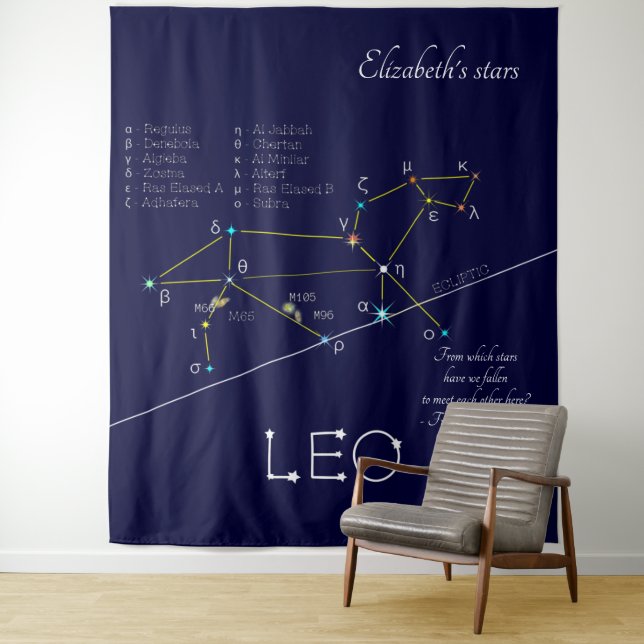 Zodiac Constellation Leo Wandteppich (Beispiel)