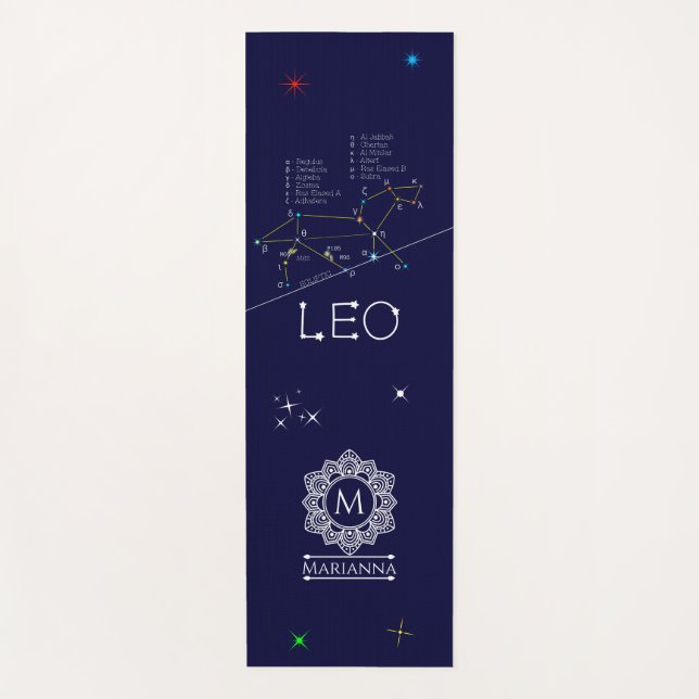 Zodiac Constellation Leo Yogamatte (Vorderseite)
