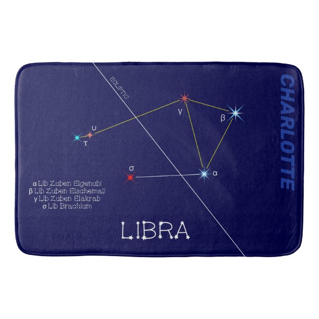 Zodiac Constellation Libra Badematte (Vorderseite)