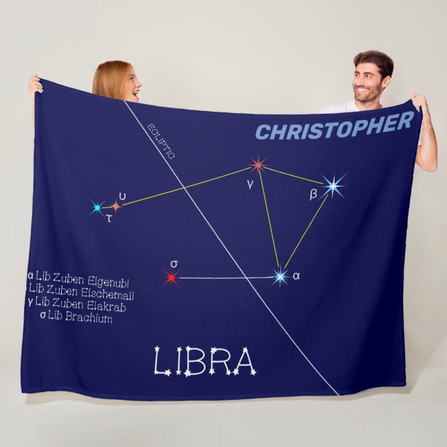 Zodiac Constellation Libra Fleecedecke (Beispiel)