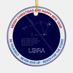 Zodiac Constellation Libra Keramik Ornament