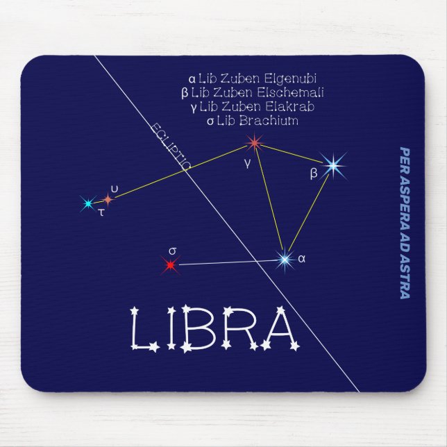 Zodiac Constellation Libra Mousepad (Vorne)