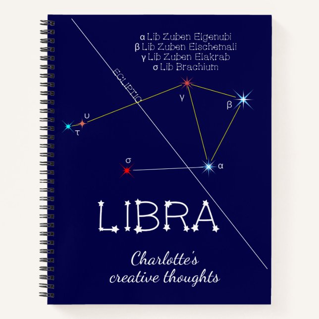 Zodiac Constellation Libra Notizbuch (Vorderseite)