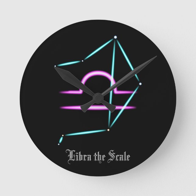 Zodiac Constellation Libra Runduhr Runde Wanduhr (Vorderseite)