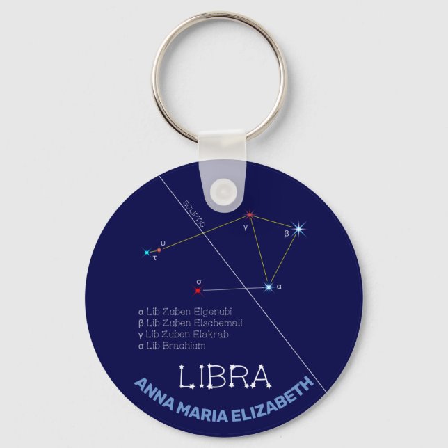 Zodiac Constellation Libra Schlüsselanhänger (Vorderseite)