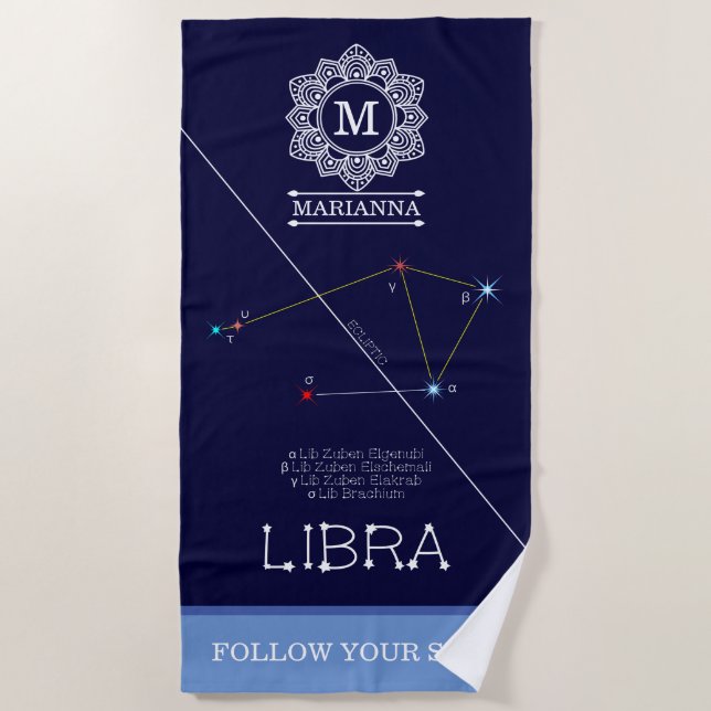 Zodiac Constellation Libra Strandtuch (Vorderseite)