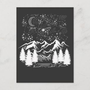 Zodiac Constellation Night Stars Mountains Postkarte