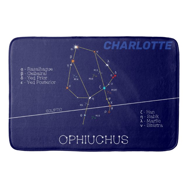 Zodiac Constellation Ophiuchus Badematte (Vorderseite)