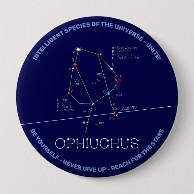 Zodiac Constellation Ophiuchus Button (Vorderseite)
