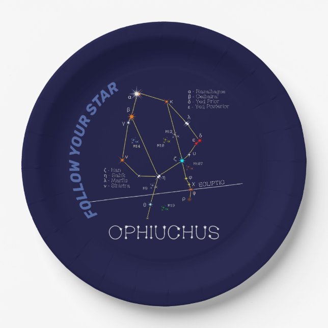 Zodiac Constellation Ophiuchus Pappteller (Vorderseite)