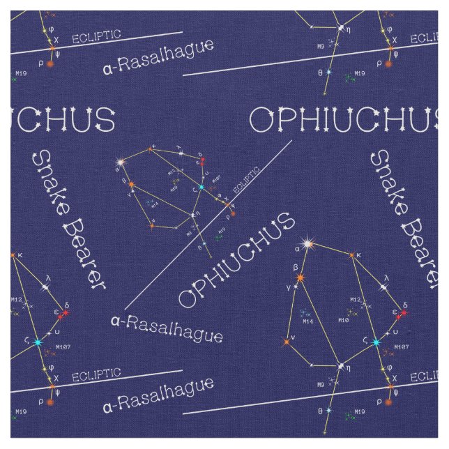 Zodiac Constellation Ophiuchus Stoff (Nahaufnahme)