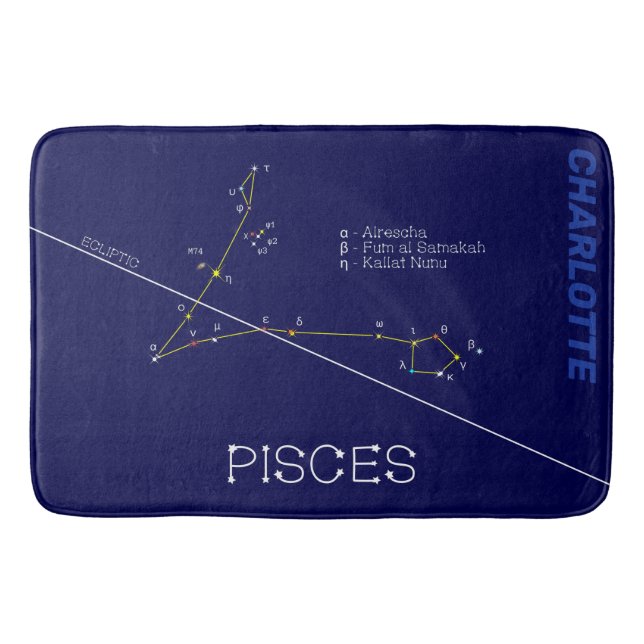 Zodiac Constellation Pisces Badematte (Vorderseite)