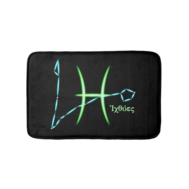 Zodiac Constellation Pisces Bath Mat Badematte (Vorderseite)