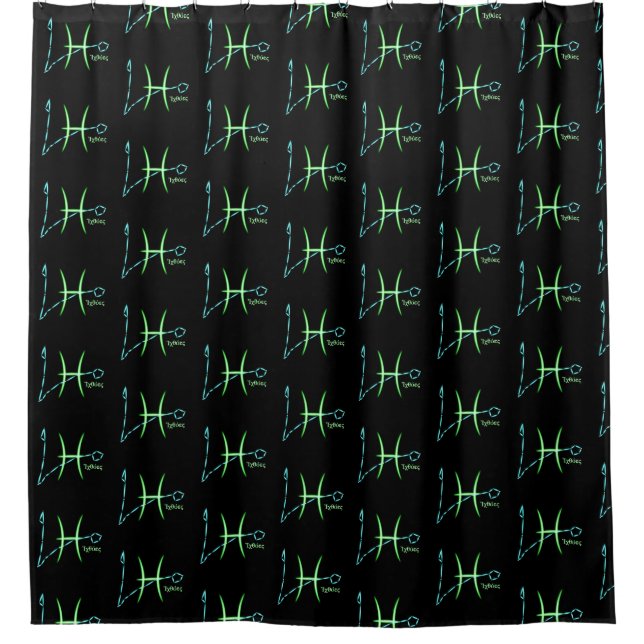 Zodiac Constellation Pisces Duschvorhang (Vorderseite)