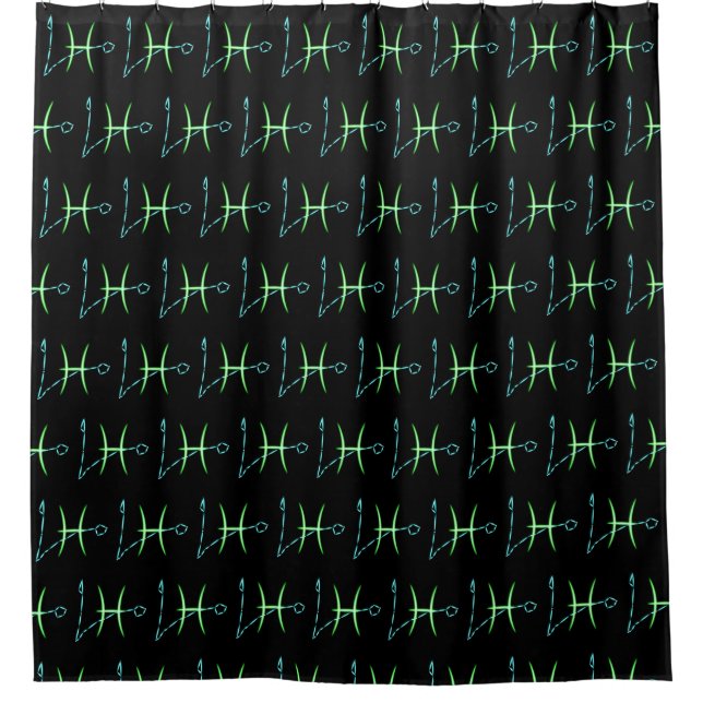 Zodiac Constellation Pisces Duschvorhang (Vorderseite)
