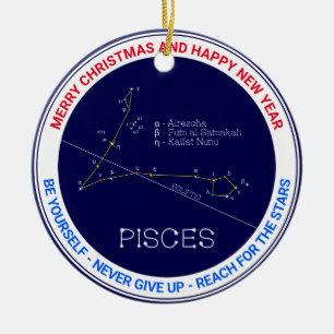 Zodiac Constellation Pisces Keramik Ornament