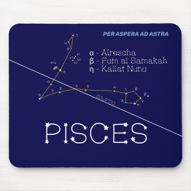 Zodiac Constellation Pisces Mousepad (Vorne)