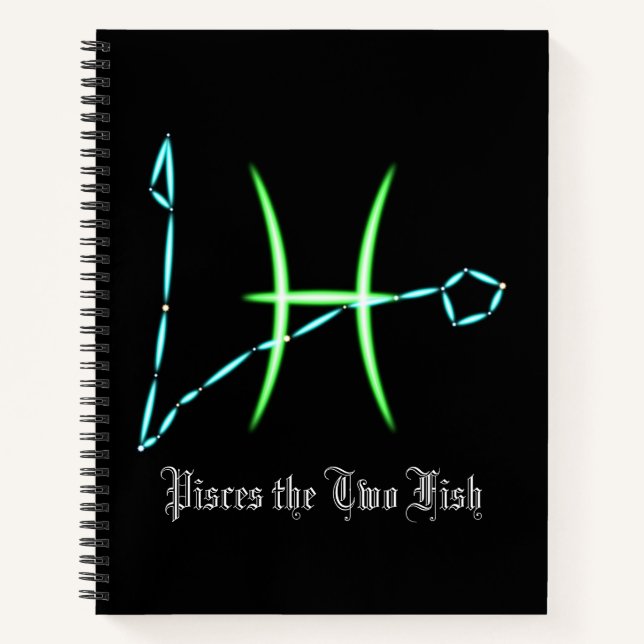 Zodiac Constellation Pisces-Notebook Notizbuch (Vorderseite)